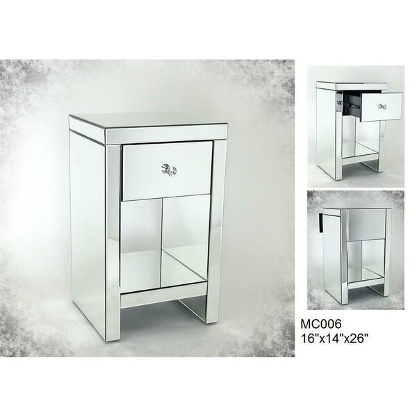 Wayborn Home Furnishing Beveled Mirror Chest of one Drawer MC006